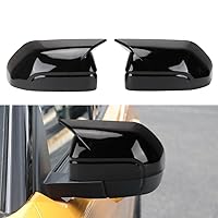 BOYOUS 2PCS Glossy Black Style Ox Horn Rearview Mirror Cover Exterior Accessories Fit For Ford Bronco Sport 2021-2023 2024, Not Fit For Bronco (Glossy Black)