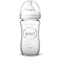 Natural Glass Baby Bottle, 8oz, 1pk, SCF703/17, Clear