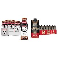 Muscle Milk Protein Shake 25g Protein Pack of 12 & Optimum Nutrition Protein Shake 24g Protein Gluten Free Pack of 12
