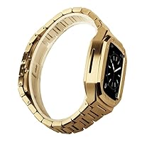 Mod Kit for Apple Watch Case Band 45mm 41mm 40mm 44mm Luxury Modification Metal Steel Case for iWatch Series 8 7 6 SE 5 4 3 (Color : Gold GG, Size : 41mm or 40mm)