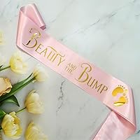 Mommy to Be Sash for Baby Shower, Beauty and The Bump Sash for New Mom, Soon to Be Parents, Beauty and Beast, Boy or Girl Gender Reveal, Pregnancy Announcement Décor, Pink