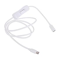 Type C Male to Female Switches Extension Cable with Button USB C to USB C Cable Power Switches for Phone Tablet Fan Power Supply
