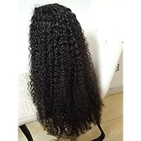 High-Quanlity Kinky Full Lace Wig For Black Women With Baby Hair 150% Density Real Mongolian Virgin Remy Human Hair Afro Curly Natural Color Can Be Dyed 12
