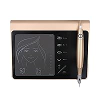 Touch Screen Premium Charming Permanent Makeup Machine Kit Eyebrow Lip Eyeliner Machine Micropigmentation Dermograph Rechargeable Battery,Gold