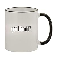 got fibroid? - 11oz Colored Handle and Rim Coffee Mug, Black
