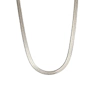 Herringbone Chain Necklaces for Men Women Stainless Steel Gold Silver Snake Chain Choker Necklace Jewellery Gifts, 18 Zoll, Stainless Steel