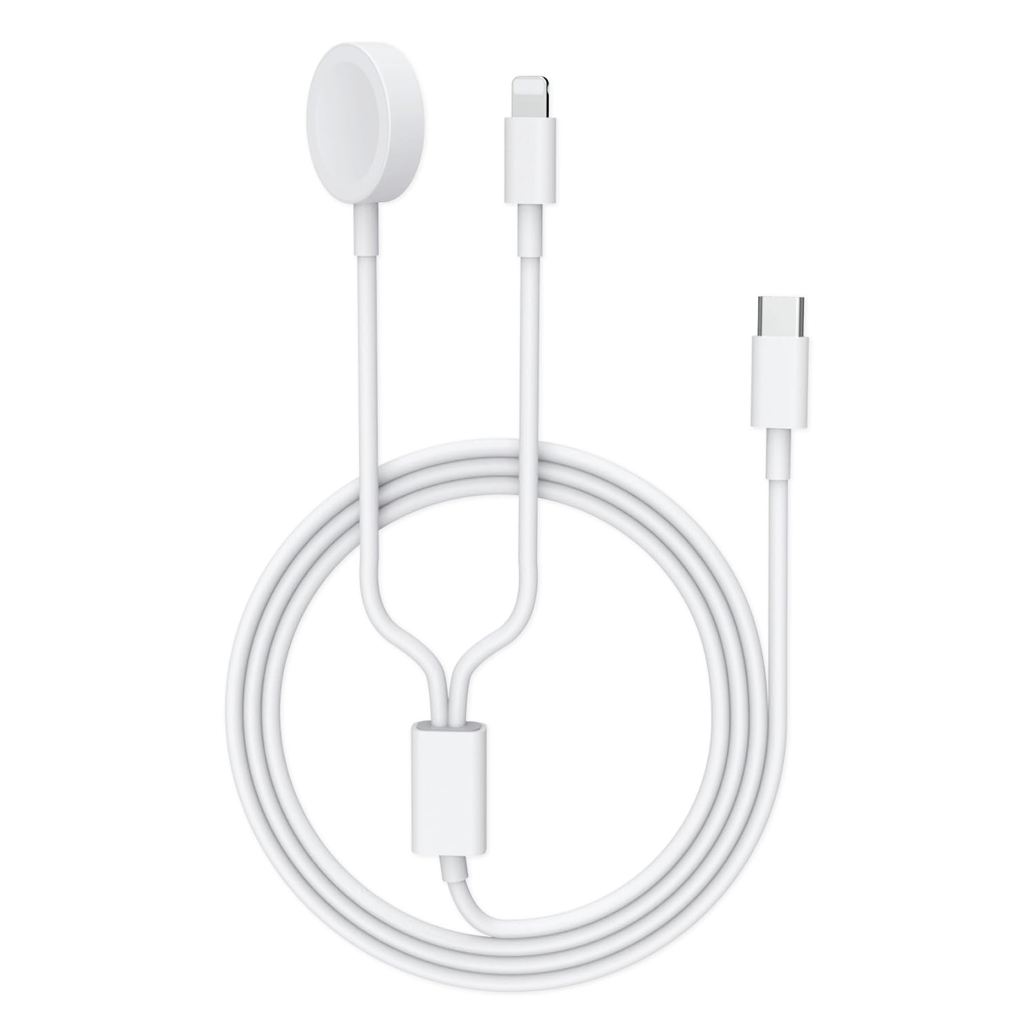 2 in 1 USB C Watch Ladekabel, Drahtlos Magnetisch Ladegerät für iWatch, 1,2 Meter Kabel Type C Uhr Tragbare Ladestation Kompatibel mit Apple Watch Serie 9/8/7/6/5/4/3/2/1/Ultra 2/Ultra/SE