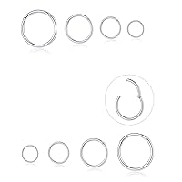 Tornito 6-8Pcs 20G-18G-16G-14G Stainles Steel Clicker Ring Seamless Lip Nose Daith Cartilage Helix Tragus Hoop Ring