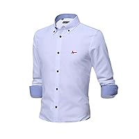 Shirt Men Spring Button Collar Long Sleeve Casual Shirts Oxford Breathable Slim Fit Top