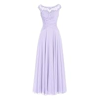Mother of The Bride Dress Beaded Chiffon Formal Wedding Party Gown Prom Dresses Lavender US 18W