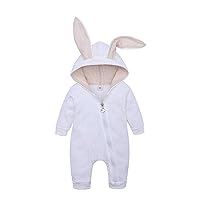 Baby Toddler Boys Clothes Unisex Cute Bunny Long Sleeves Zipper Romper