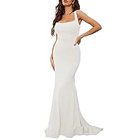 Sheath/Column Elegant Evening Dress Crepe Ruched Straps Sweep/Brush Train Wedding Guest Dress 2024 HF024