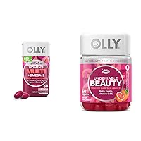 OLLY Ultra Women's Multi Softgels, Overall Health and Immune Support, Omega-3s, Iron & Undeniable Beauty Gummy, for Hair, Skin, Nails, Biotin, Vitamin C, Keratin