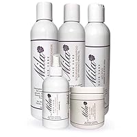 Mila Rose Hair Care & Revive Kit with Nourishing Shampoo, Nourishing Conditioner, No Poo, Leave In Hair Conditioner & Defining Curl Custard Gel| Curly Hair Products Kit w/ Natural Ingredients