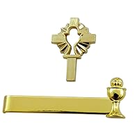 Westmon Works First Communion Boys Tie Clip and Chalice Pin Catholic Accessory Pack