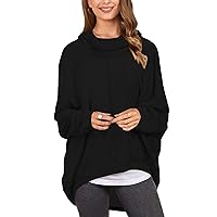 ZANZEA Women's Oversized Baggy Tunic Tops Long Sleeve Pullover Sweaters Cowl Neck Loose Casual Blouse