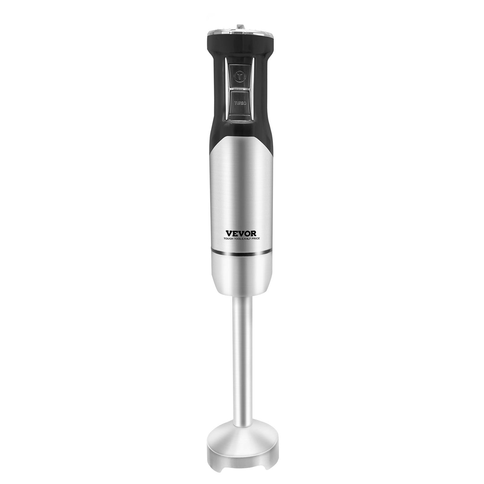 VEVOR Commercial Immersion Blender, 12-Speed Heavy Duty Immersion Blender, Stainless Steel Blade Copper Motor Hand Mixer, Portable Mixer with Measuring Cup, Whisk, Milk Frother, Silver