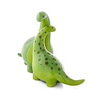 Green Brontosaurus Dinosaur Salt & Pepper Shaker Set, 3.75 Inches, Ceramic