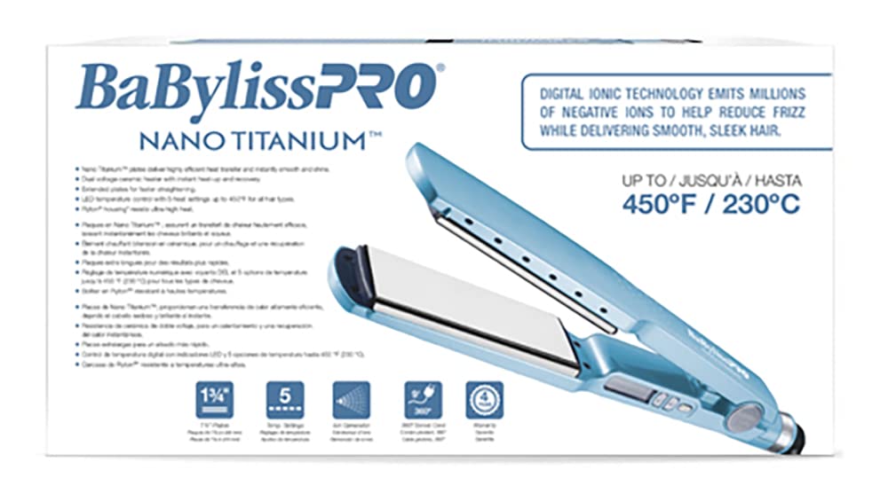 BaBylissPRO Nano Titanium Ionic Hair Straighteners resulting in smooth, shiny, frizz free hair