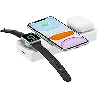 EINOVA Powerbank External Battery Compatible with Apple Watch 10,000mAh Power Bank Bar with 2 Qi Wireless Fast Chargers | MacBook, iPhone, iPad Pro, AirPods, Apple Watch, Laptop