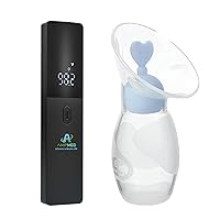 Amplim Deluxe Manual Silicone Breast Pump and No Contact Forehead Thermometer for Babies and Adults | Bundle Pack