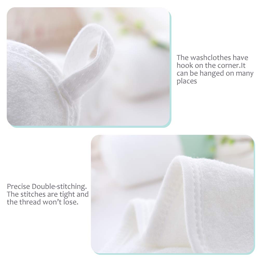 HIPHOP PANDA Bamboo Baby Washcloths - 2 Layer Soft Absorbent Newborn Bath Face Towel - Natural Baby Wipes for Delicate Skin - Baby Registry as Shower(6 Pack)