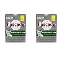 Cascade Platinum Dishwasher Cleaner, 3 count (Pack of 2)