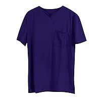 Mens Henley Shirt Casual Summer Big and Tall Short Sleeve V Neck Pocket T Shirts Muscle Gym Workout Athletic Tees
