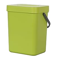 EKO Puro Wall-Mounted Trash Can with Lid, 1.32 Gal / 5L Hanging Trash Can, Small Kitchen Compost Bin for Counter Top, Mini Food Waste Bin (Green)
