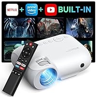 【APP Built-in】 Smart Projector Bluetooth and 5.8G WiFi YOTON Full HD 1080P Native 450ANSI Lumen, Video Projector Home Theater Y9 Phone Projector with Netflix/Prime/Video/YouTube/Dolby Sound