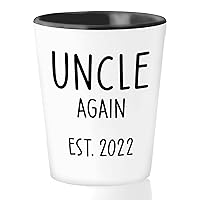 Family Shot Glass 1.5oz - Uncle Again - Promoted Expecting A Baby Birth Gender Announcements Pregnancy Baby Shower Brother Niece Nephew