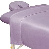 ForPro Professional Collection Premium Microfiber 3-Piece Massage Sheet Set, Lavender, Ultra-Light, Stain and Wrinkle-Resistant Includes Massage Flat and Fitted Sheet and Massage Face Rest Cover