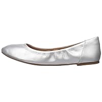 Amazon Essentials Women's Belice Ballet Flat, Silver, 10