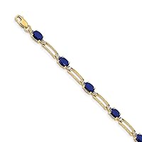 5mm 14k Gold Diamond and Sapphire Gemstone Bracelet Jewelry Gifts for Women