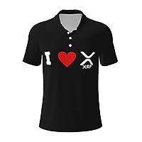 I Love Ripple Xrp Logo Men’s Polo Shirts Casual Golf Shirts for Men