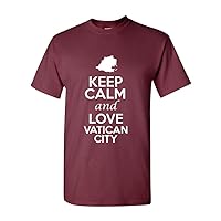 Keep Calm and Love Vatican City Country Novelty Patriotic Adult T-Shirt Tee