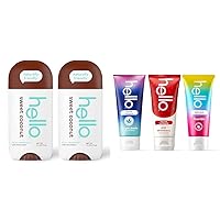 hello Coconut Deodorant 2 Pack + hello Kids Toothpaste Variety Pack with Dragon, Strawberry, Unicorn Flavors, 4.2 Ounce (Pack of 3)