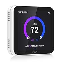 Smart Thermostat Larger Color Screen Thermostats for Home Heat and AC, 7 Day Programmable WiFi Thermostat App Control Compatible with Alexa and Google Assistant, C-Wire Required