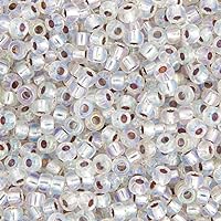 Miyuki 8/0 Japanese Glass Seed Beads 22gms SB1001 in Crystal Silver Lined