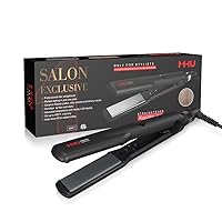 Hair Straightener and Curling Iron with Adjustable Temperature,1.25 Inch Wide Dual Voltage Floating Ceramic Plate 2 in 1 Flat Iron with Auto Shut Off