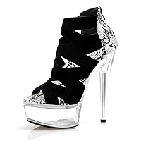 15cm Roman Open Toe Fashion Stripper Heels Pole Dance 6Inch Women's Shoes Gothic Platform Sandals Sexy Fetish Crossdresser Punk