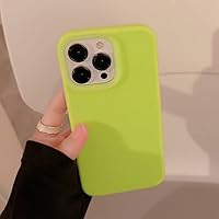 Luxury Jelly Liquid Silicone Phone Case for iPhone 14 13 12 11 Pro Max Fluorescent Color Soft Shockproof Bumper Protective Cover,Green,for iPhone14