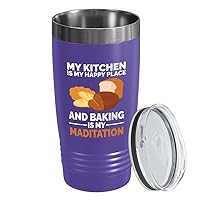 Baker Purple Tumbler 20oz - Baking My Meditation - Cookie Baking Stuff Gift for Cooks Kitchen Gifts for Women Cooking Gifts Bakers