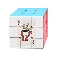 Playing Cards Diamond K Pattern Magic Cube Puzzle 3x3 Toy Game Play