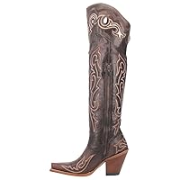 Dan Post Womens Kommotion Embroidery Snip Toe Casual Boots Over the Knee High Heel 3