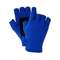 MAGID ATV202M Fingerless Gel Palm Padded Impact Glove, Medium, Blue, Left & Rigth Hand (1 Pair)