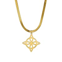 EUEAVAN Witch Knot Necklace for Women Irish Celtic Knot Pendant Triquetra Trinity Triangle Knot Viking Jewelry Pagan Gift Clavicular Chain Girls
