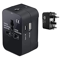 Travel USB Plus International Power Adapter Compatible with NIU GO 20 for Worldwide Power for 3 Devices USB TypeC, USB-A to Travel Between US/EU/AUS/NZ/UK/CN (Black)