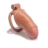 Male Cock Cage Chastity Device FREDORCH Small Chastity Cage Lightweight Sex Toys for Man or Women Penis Exercise with 4 Sizes Rings and Lock Realistic Dildo Sex Shop 18+ Gay (Medium, Flesh)