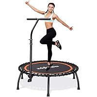 Zupapa Rebounder Mini Trampoline with Handle bar – Silent Personal Exercise Trampoline – Cardio Trampolines Trainer – Fitness Trampoline for Indoor/Outdoor/Garden/Yoga Workout Exercise